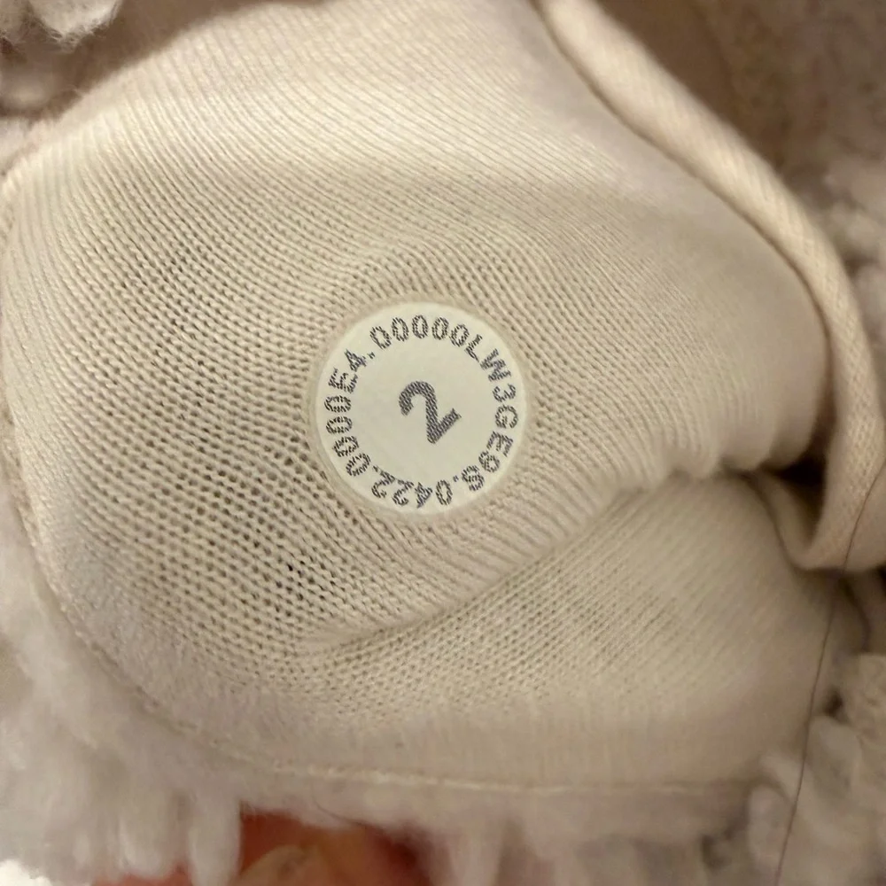 Lululemon Collarless Textured Fleece Full Zip jacket in the color White Opal
